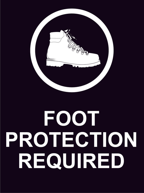 FOOT PROTECTION CONSTRUCTION SIGN 18 x 24