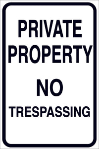 PRIVATE PROPERTY NO PARKING METAL